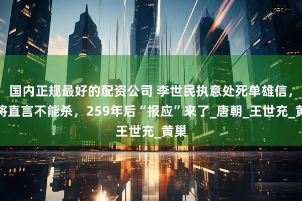 国内正规最好的配资公司 李世民执意处死单雄信，大将直言不能杀，259年后“报应”来了_唐朝_王世充_黄巢